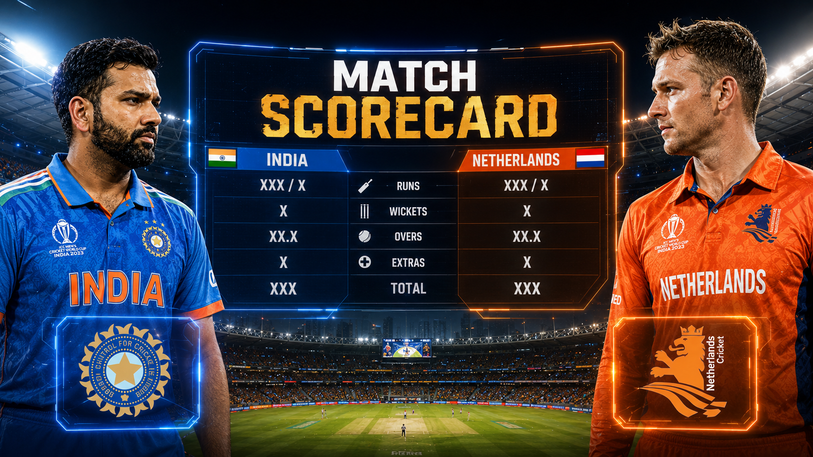 India National Cricket Team Vs Netherlands National Cricket Team Match Scorecard